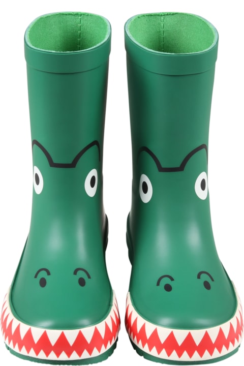 Stella McCartney Kids Green Rain Boots For Kids - Multicolor
