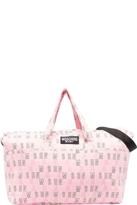 Moschino Pink Changing Bag With Print - Grey
