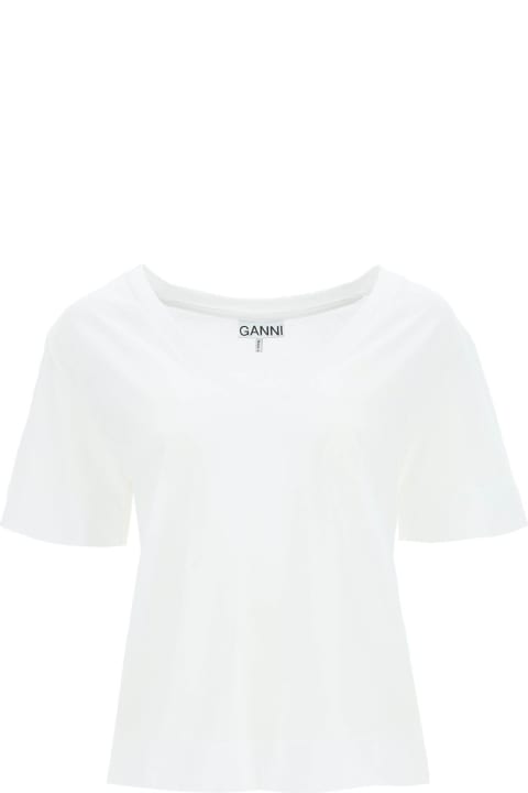 Ganni V-neck T-shirt - Placid blue