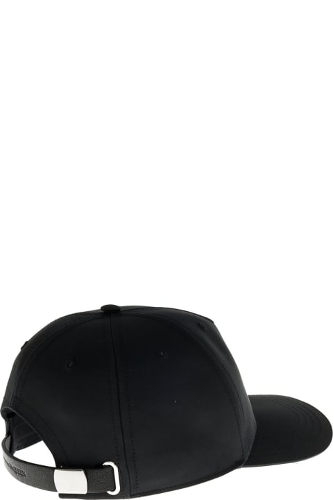 Black Cotton Hat With Graffiti Logo Print