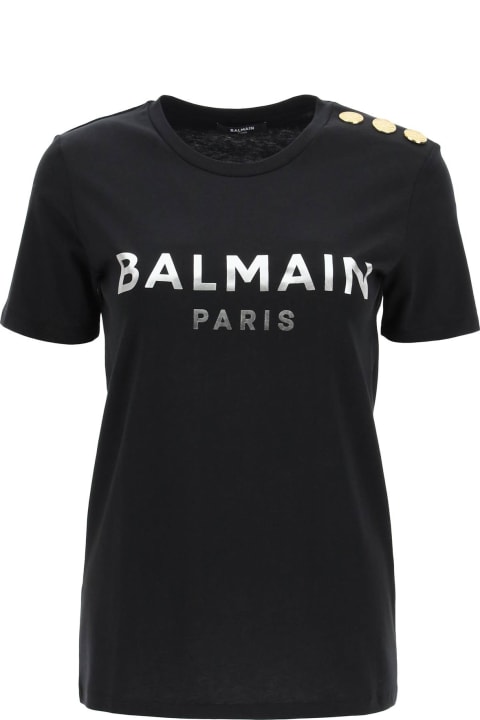 Balmain Logo T-shirt - White gold