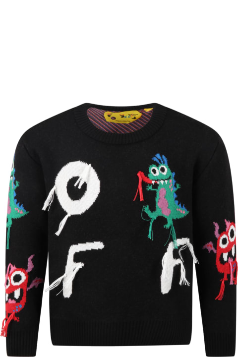Black Sweater For Boy With Monster