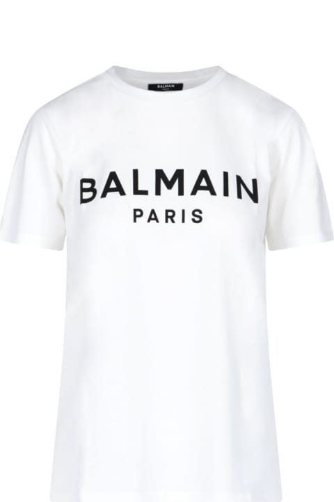 Balmain Ss Printed  T-shirt W/o Button - Classic Fit - Cream