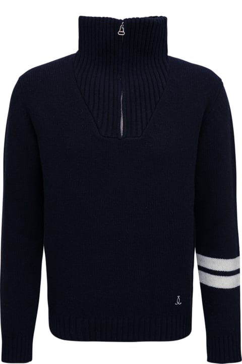 The Seafarer Blue Wool Sweater - Blue