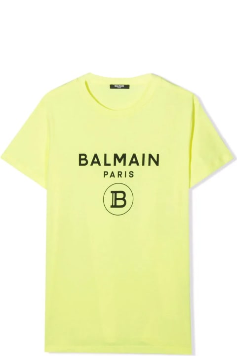 Balmain Yellow Cotton T-shirt - Blue