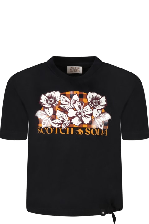 Black T-shirt For Girl With Logo