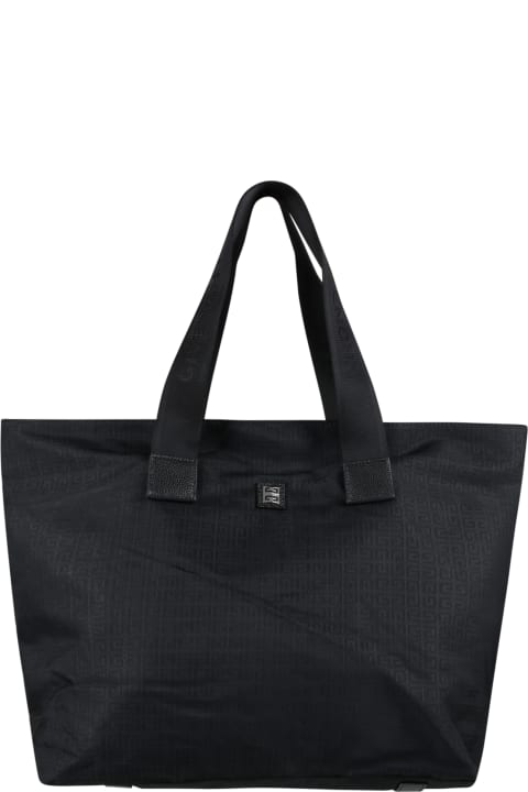 Givenchy Black Mum-bag For Babykids With Patch Logo - Bianco/nero