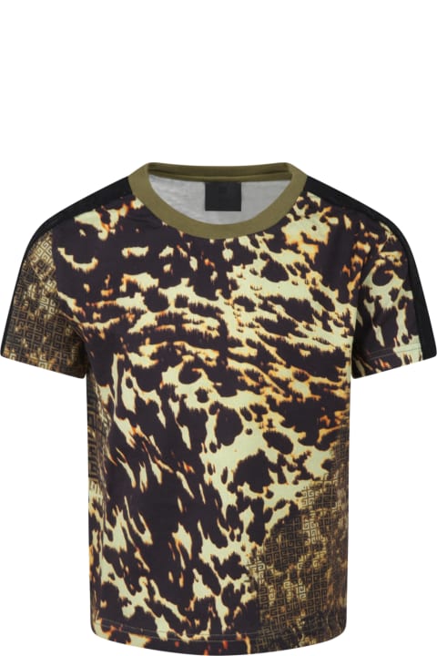 Givenchy Multicolor T-shirt For Boy With Logos - Black