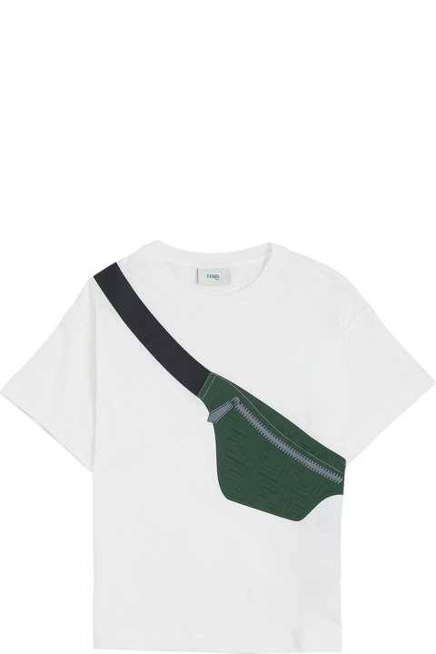 Jersey T-shirt With Front Belt Bag Print