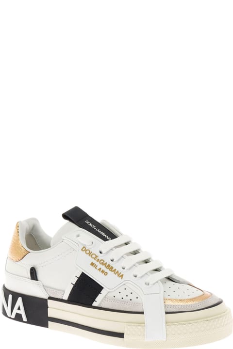 Dolce & Gabbana Woman's Custom 2.0 Multicolor Leather Sneakers