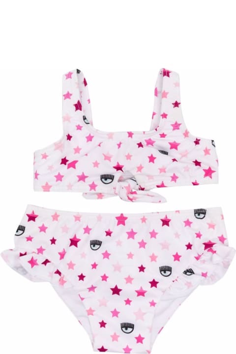 Stretch Fabric Bikini With Stars Print