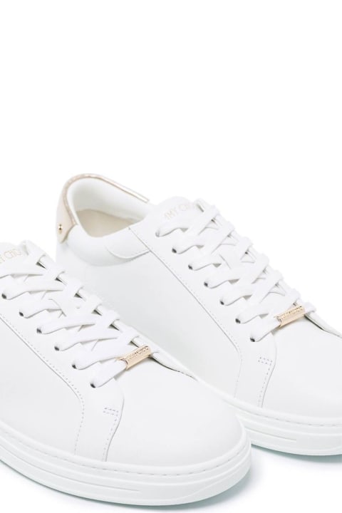 Jimmy Choo Woman's Rome White Leather Sneakers