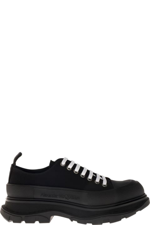 Alexander McQueen Trad Slick Cotton Sneakers With Logo - Black
