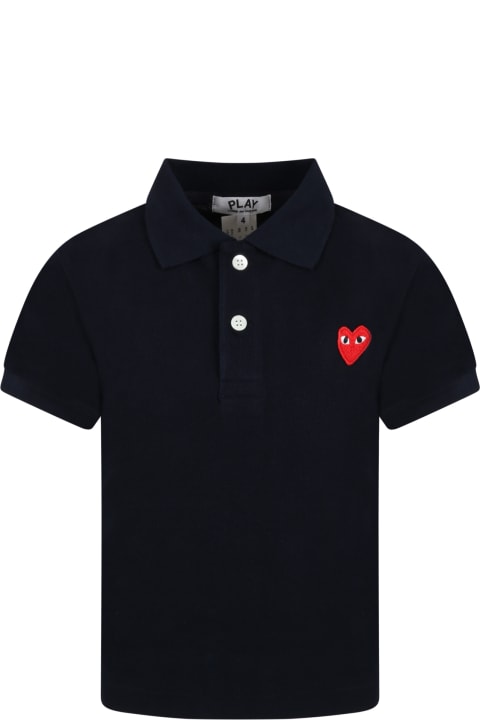 Blue Polo T-shirt With Heart