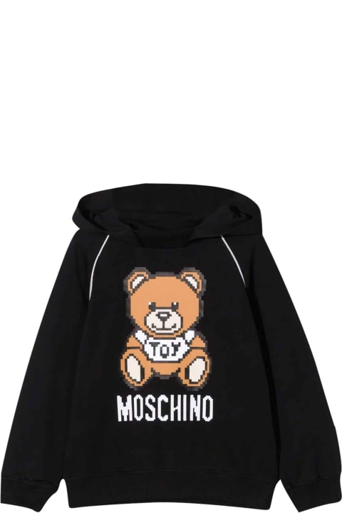Moschino Black Sweatshirt With Hood And Toy Print - Black