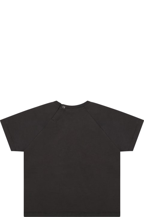 Gucci Grey T-shirt For Baby Boy With Logos - Blu/avorio