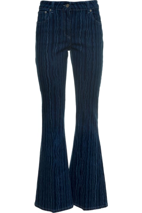 Marni Flared Striped Denim Jeans - NERO