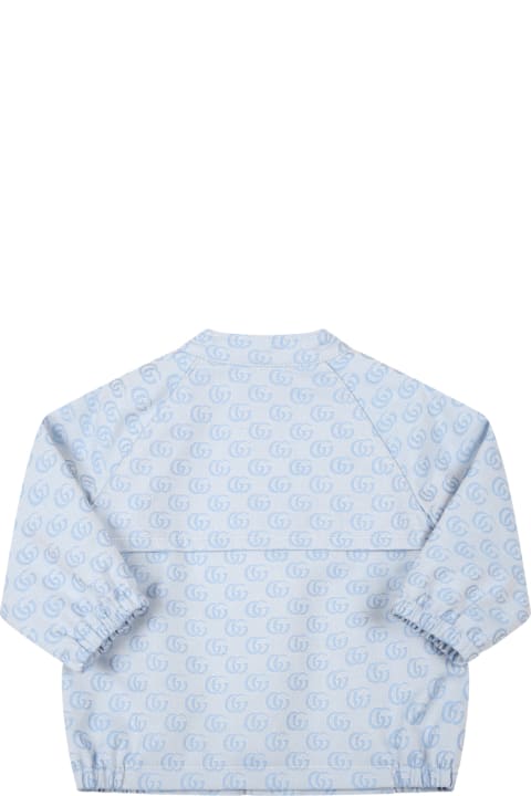 Gucci Light-blue Jacket For Baby Boy - Petrolio