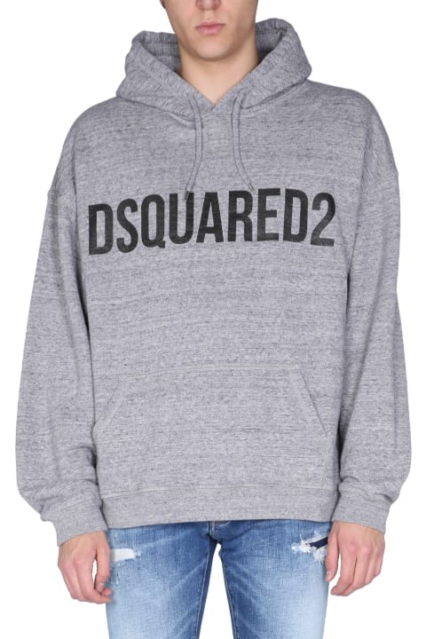 Dsquared2 Sweatshirt With Logo Print - Nero/Bianco