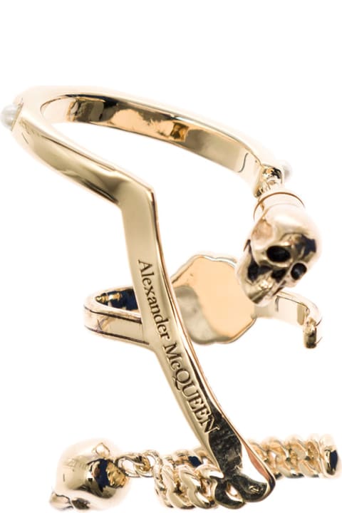 Alexander Mcqueen Woman's Multi Hoop Palladium Colored Earrings