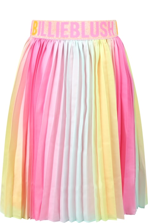 Multicolor Skirt For Girl With Logo