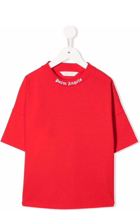 Red Cotton T-shirt With Logo Print