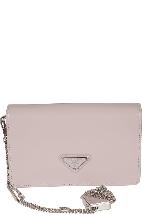 Logo Plaque Chain Shoulder Bag