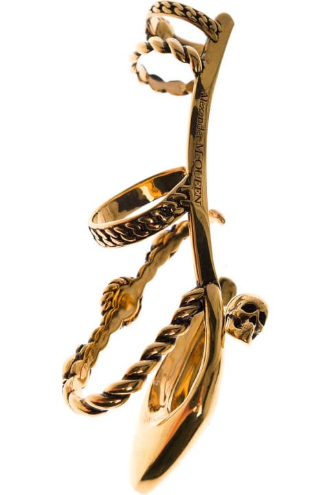 Skull Earring In Brass