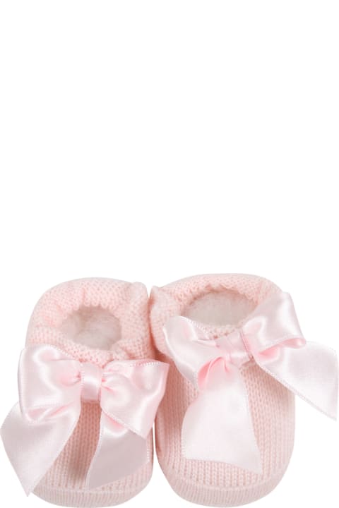 La Perla Pink Suit For Baby Girl - White