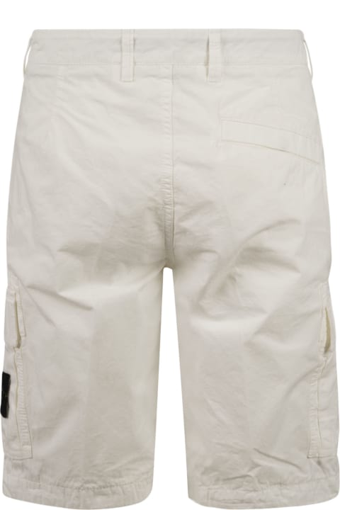 Stone Island Logo Patched Side Pocket Cargo Shorts - Brown
