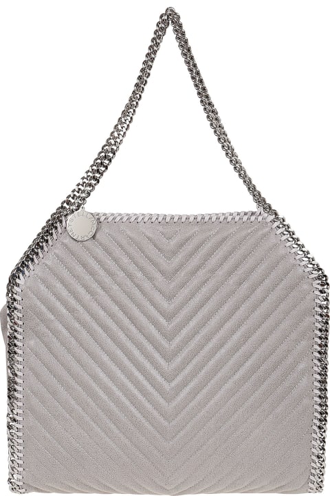 Stella McCartney Small Tote Eco Shaggy Deer Chevron Quilting - Camel