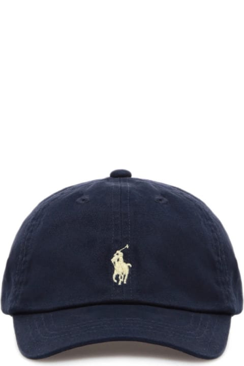 Blue Cotton Hat With Logo