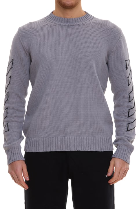 Off-White Diagonal Outline Sweater - WHITE