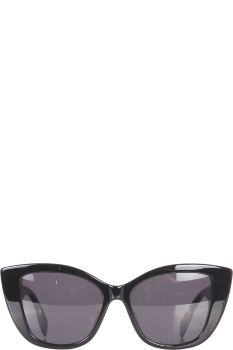 Alexander McQueen Sunglasses Cat-eyes - Black/white/silver