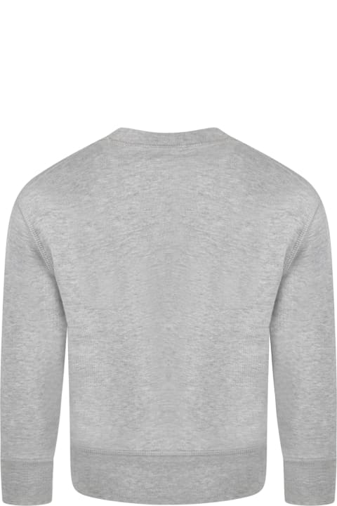 Gray Sweatshirt For Boy With Black Logo