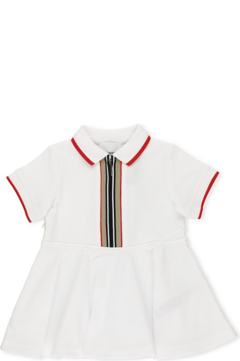 Burberry Polo Dress With Striped Pattern - Beige
