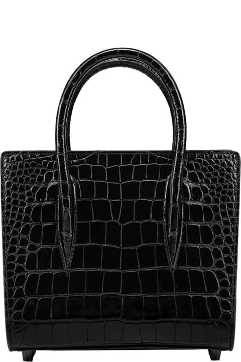 Christian Louboutin Black Cocco Printed Leather Paloma Small Bag - BLACK
