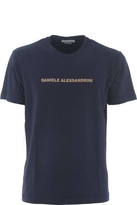 Grey Daniele Alessandrini "creme Caramel" T-shirt In Stretch Cotton