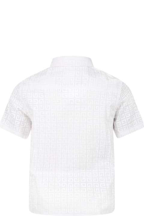 Givenchy White Shirt For Kids With Logos - Black