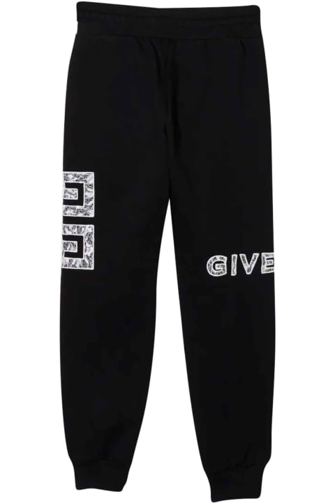 Givenchy Black Trousers With White Print - Bianco