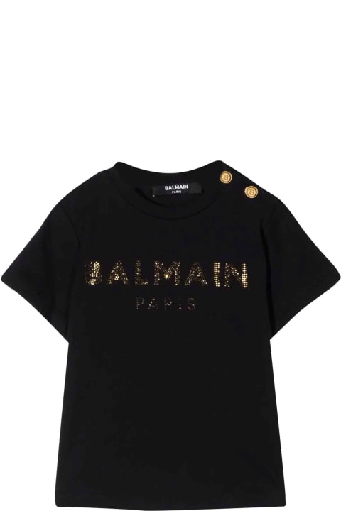 Black Baby T-shirt With Gold Print