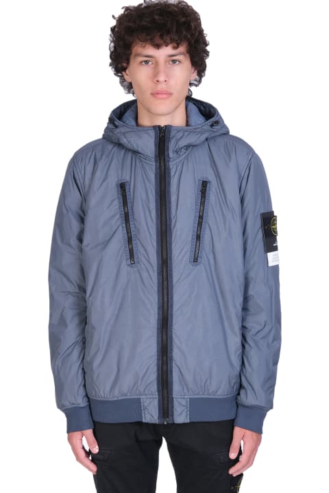 Casual Jacket In Blue Polyamide