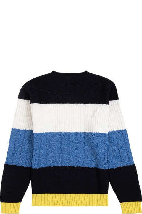 Il Gufo Multicolor Striped Wool Sweater - Blu