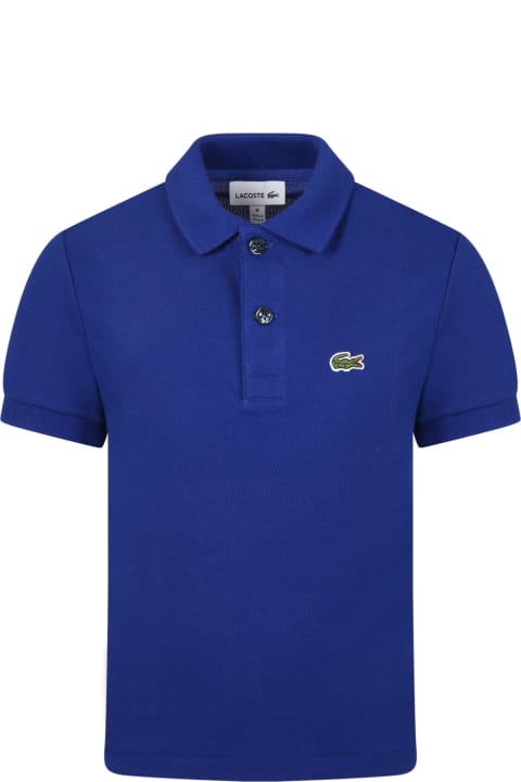Blue Polo For Boy With Iconic Crocodile