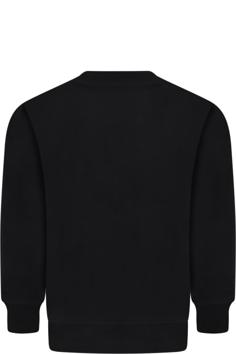 Moschino Black Sweatshirt For Kids With Smile - Rosso