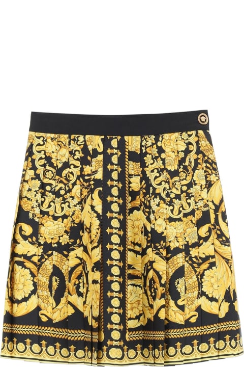 Barocco Print Pleated Mini Skirt