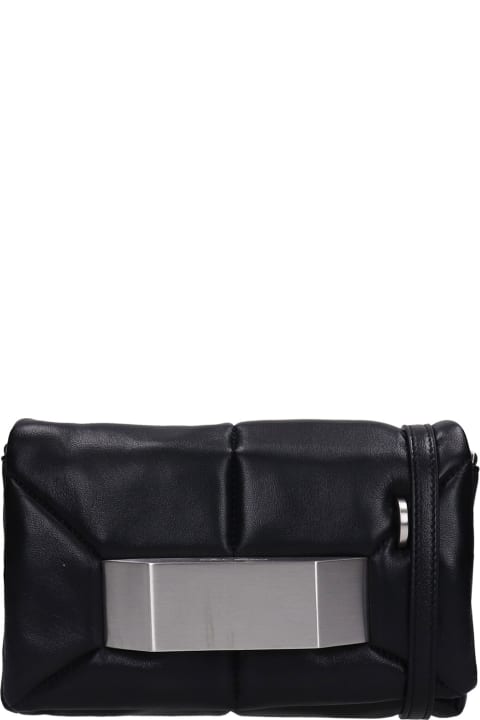 Quilted Griffin Clutch In Black Leather