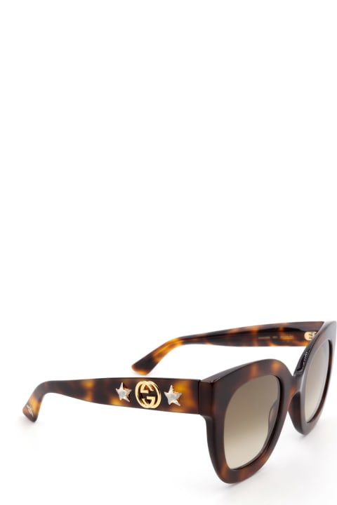 Gucci Eyewear Gg0208s Havana Sunglasses - Black Black Grey
