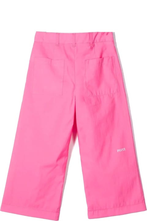 Emilio Pucci Bubblegum Pink Cotton-blend Trousers - Bianco-blu