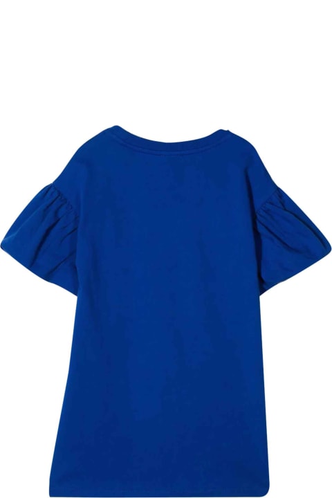 Kenzo Kids Blue Dress With Print - Blu